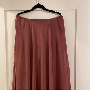 Aritzia Rust Pink Maxi Skirt - Flowing A-Line with Built in Shorts